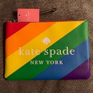Kate Spade Rainbow Pride Lg Zip Pouch Wristlet